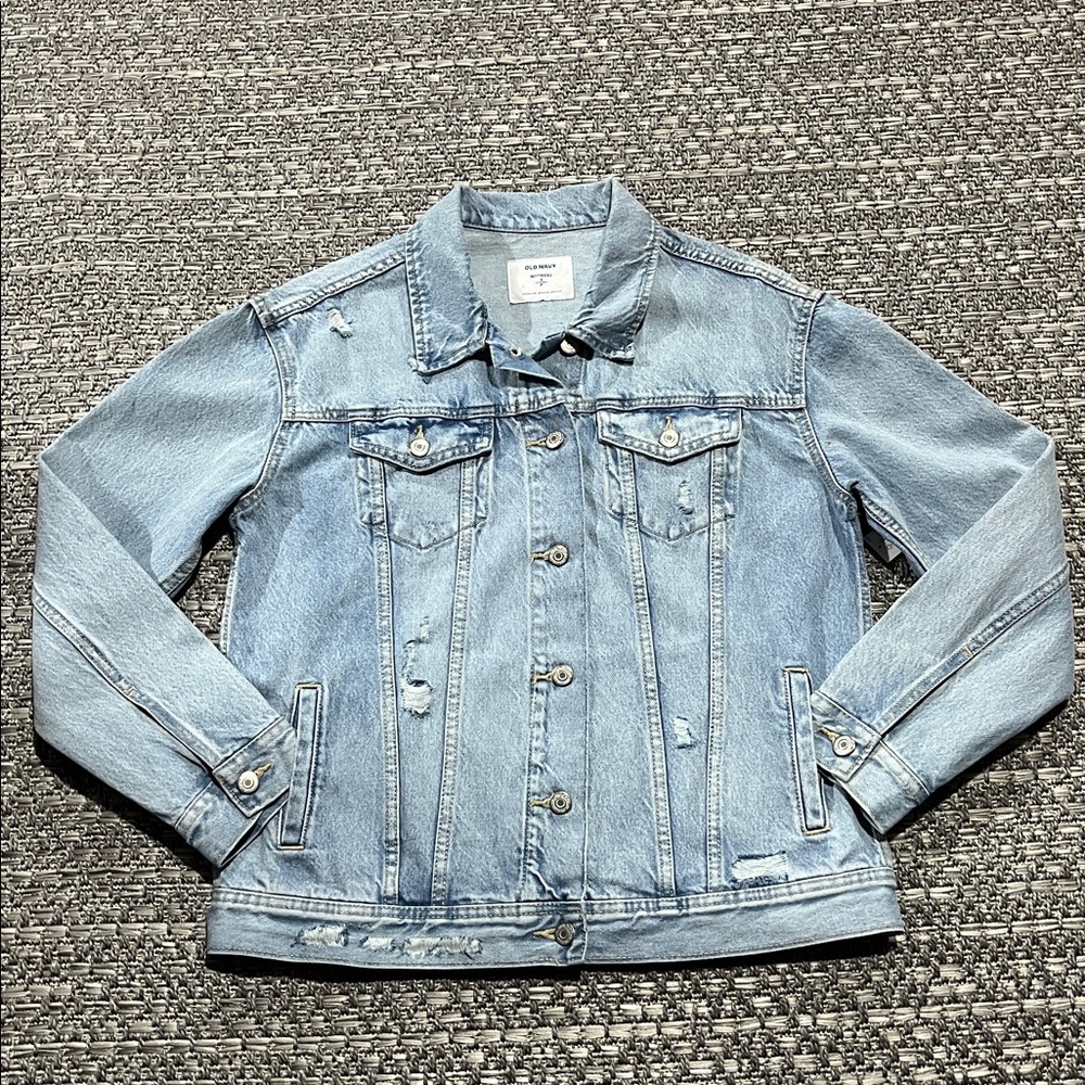 Old Navy | Boyfriend Fit Distressed Jean Jacket